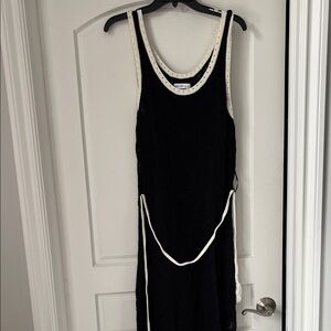 Nine West Black and Cream Midi Dress